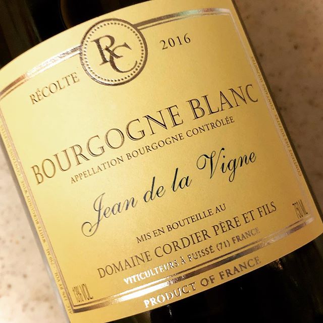 BOURGOGNE BLANC (白ワイン/フランス)#フランス#白ワイン#Bourgogne#Macon#Jean de la vigne#Domaine Cordier Père et Fils #Chardonnay#翌日の方がいい